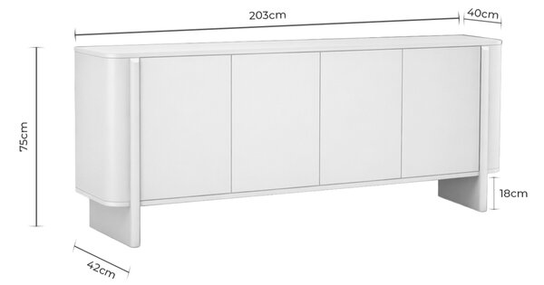 Somcasa Komoda Sydney 203 x 42 cm s dubovým dekorem
