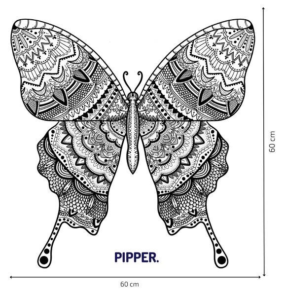 PIPPER. Samolepka na zeď "Mandala motýl"