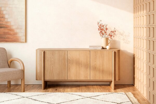 -25 % Dny MOMENTI– Somcasa Komoda Sydney 160 x 42 cm s dubovým dekorem