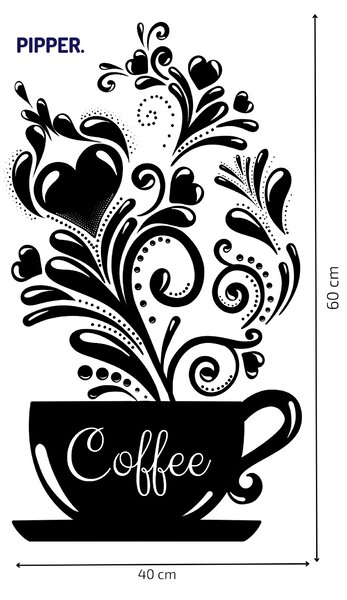 PIPPER. Samolepka na zeď "Káva s ornamentem"