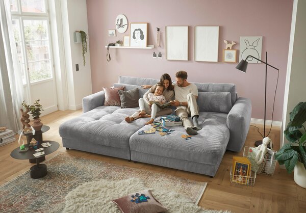 POHOVKA BIG SOFA, textil, kompozitní dřevo, světle šedá MID.YOU - Pohovky, Online Only