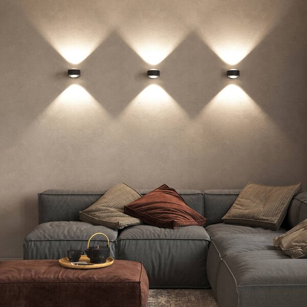 Top Light Puk Maxx Wall, LED, čirá skla, matná černá, stmívatelný, Černá, Obývací pokoj / jídelna, kov, Design
