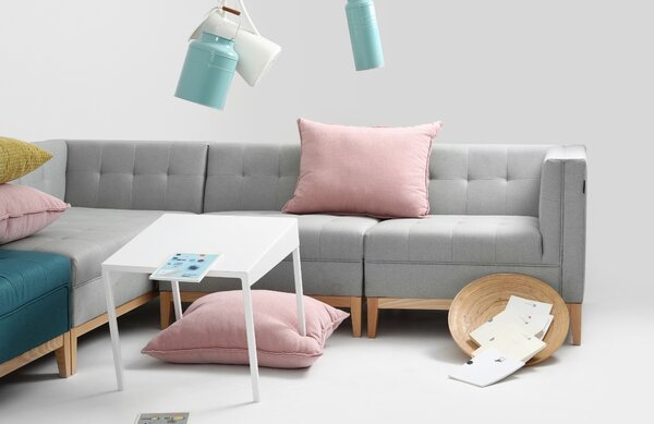 Nordic Design Šedá čalouněná lenoška Tomm 156 cm, pravá