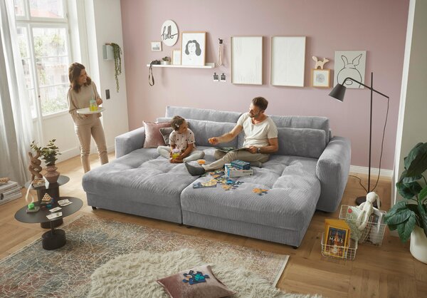 POHOVKA BIG SOFA, textil, kompozitní dřevo, světle šedá MID.YOU - Pohovky, Online Only
