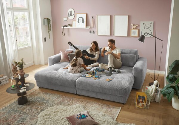 POHOVKA BIG SOFA, textil, kompozitní dřevo, světle šedá MID.YOU - Pohovky, Online Only