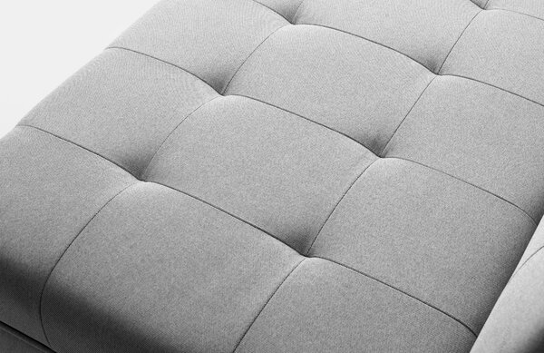 Nordic Design Šedá čalouněná lenoška Tomm 156 cm, pravá