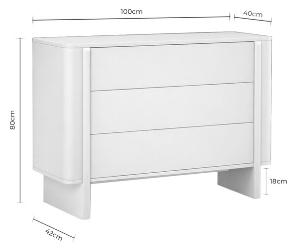 Somcasa Komoda Sydney 100 x 42 cm se zásuvkami