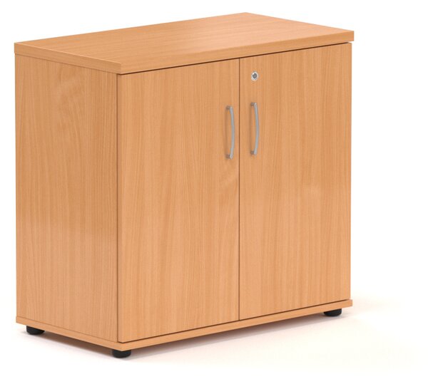NABYTEK-DESIGNOVY.CZ - Kancelářský regál KOMFORT, 80×38,5×76 cm, dveře 2/2, ořech/šedá – SB282 19