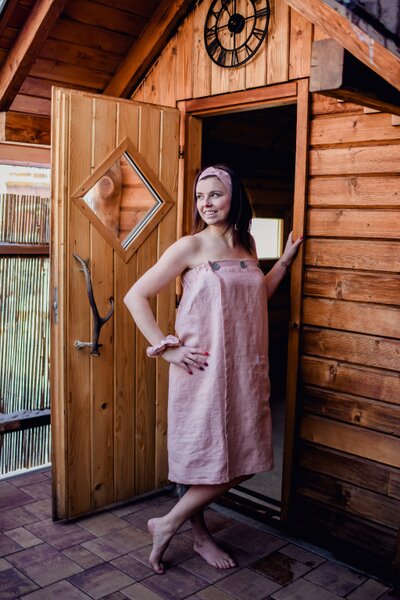 Nelly Dámský saunový kilt, barva světle růžová velikost 80x120cm