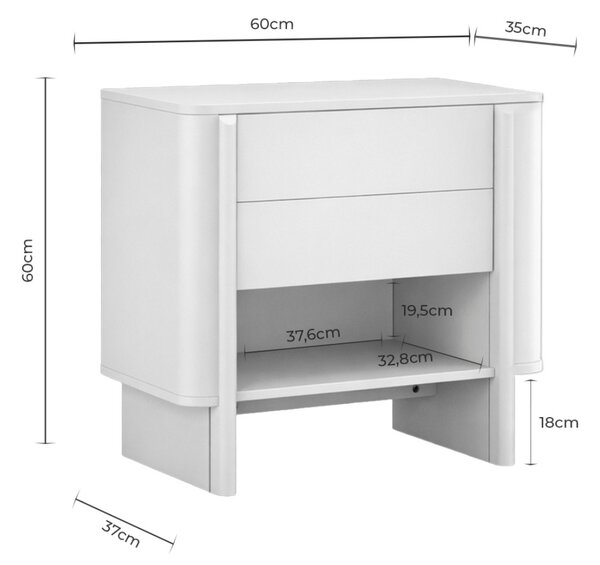 Somcasa Noční stolek Sydney 60 x 37 cm s dubovým dekorem