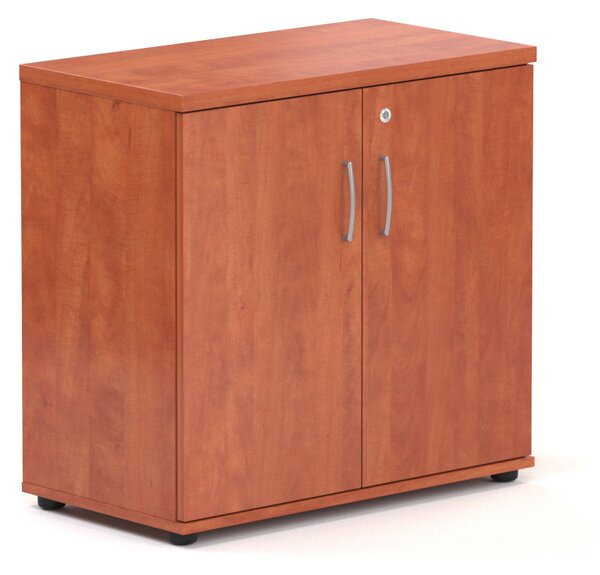 NABYTEK-DESIGNOVY.CZ - Kancelářský regál KOMFORT, 80×38,5×76 cm, dveře 2/2, ořech/šedá – SB282 19