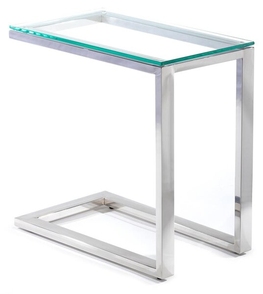 DekorStyle Odkládací stolek Stivar 50 cm stříbrný