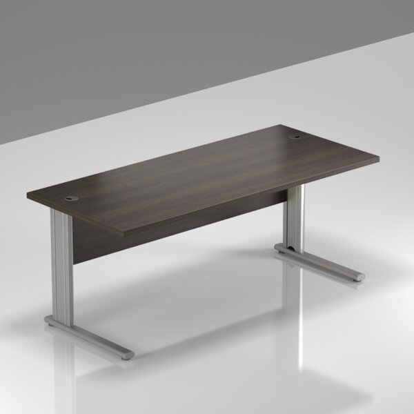 NABYTEK-DESIGNOVY.CZ - Kancelářský stůl KOMFORT, kovová podnož, 160×70×76cm, kaštan/šedá – BPR16 07