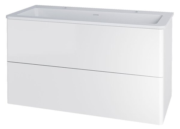 Mereo Mereo, Siena, koupelnová skříňka s umyvadlem z litého mramoru 101 cm, bílá, antracit, černá, CN412M2