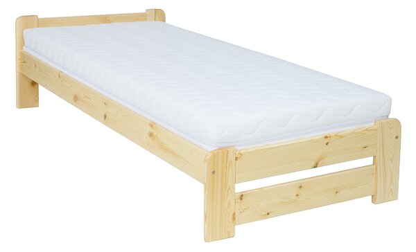 Drewmax LKEURO 80x200 cm - Dřevěná postel masiv jednolůžko (Borovicová postel z masivu)