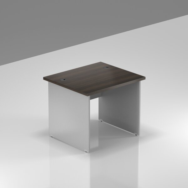 NABYTEK-DESIGNOVY.CZ - Kancelářský stůl KOMFORT, dřevěná podnož, 80×70×76 cm, kaštan/šedá – BKA08 07