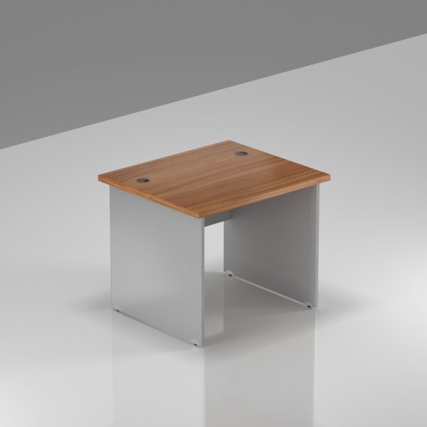 NABYTEK-DESIGNOVY.CZ - Kancelářský stůl KOMFORT, dřevěná podnož, 80×70×76 cm, ořech/šedá – BKA08 19