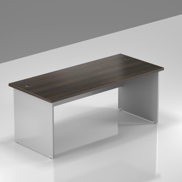 NABYTEK-DESIGNOVY.CZ - Kancelářský stůl KOMFORT, dřevěná podnož, 160×70×76 cm, kaštan/šedá – BKA16 07