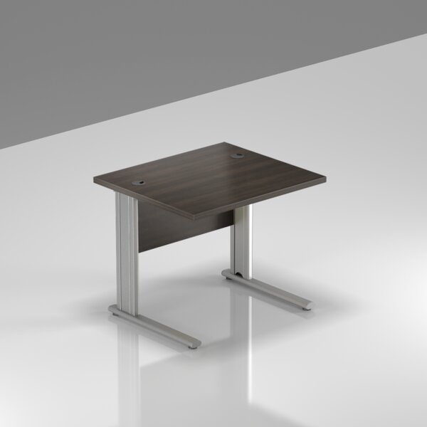 NABYTEK-DESIGNOVY.CZ - Kancelářský stůl KOMFORT, kovová podnož, 80×70×76cm, kaštan/šedá – BPR08 07