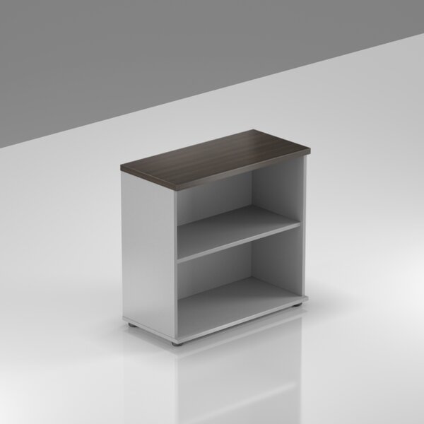 NABYTEK-DESIGNOVY.CZ - Kancelářský regál KOMFORT, 80×38,5×76 cm, bez dveří, kaštan/šedá – SB280 07