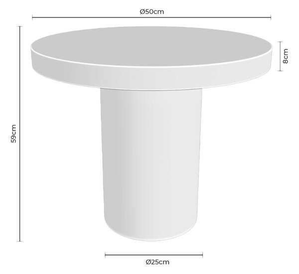 Somcasa Bílý zahradní stolek Mirko ø 50 cm