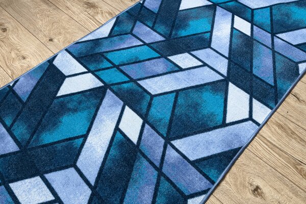 Balta Běhoun pogumovaný ROMBY geometrický modrý Šíře: 57 cm