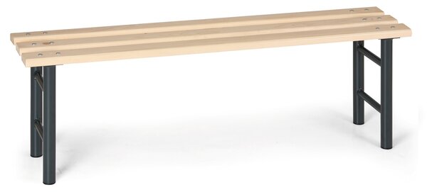 Šatní lavička, sedák - latě, délka 1500 mm, nohy antracit