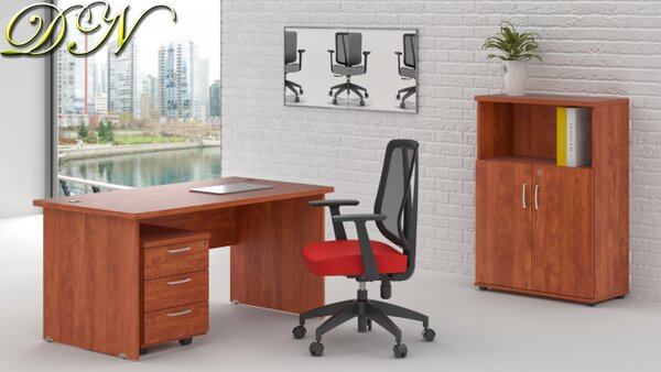 NABYTEK-DESIGNOVY.CZ - Pracovní místo KOMFORT – stůl, kontejner a skříň, calvados – ZE 1.4 03
