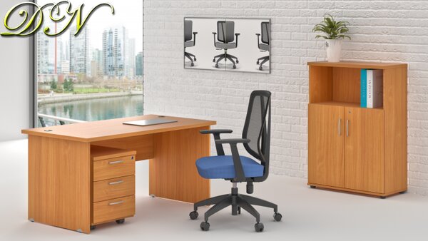 NABYTEK-DESIGNOVY.CZ - Pracovní místo KOMFORT – stůl, kontejner a skříň, buk – ZE 1.4 11