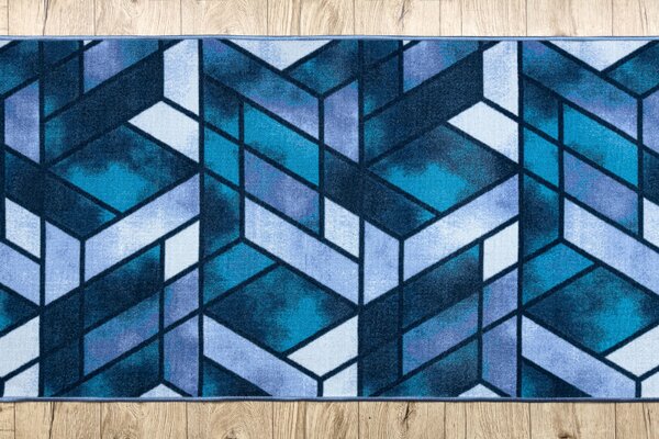 Balta Běhoun pogumovaný ROMBY geometrický modrý Šíře: 57 cm