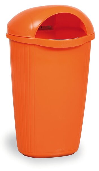 Venkovní odpadkový koš na sloupek DINOVA, 50 l, oranžový