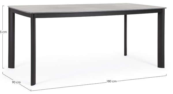 -25 % Dny MOMENTI– Bizzotto Tmavě šedý zahradní stůl Alcora 180 x 90 cm s keramickou deskou