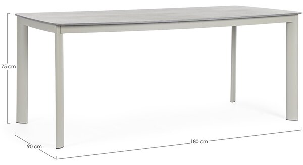 -25 % Dny MOMENTI– Bizzotto Světle šedý zahradní stůl Alcora 180 x 90 cm s keramickou deskou