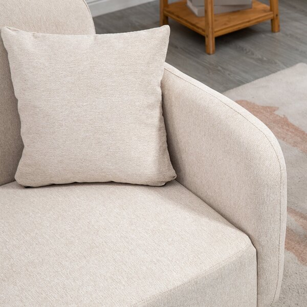 HOMCOM Dvoumístná Pohovka, Sedačka s 2 Polštáři, Polstrovaný Loveseat, Čalouněná Pohovka s Sametovým Povrchem, S Rukojeťmi, Loveseat do Obývacího Poko