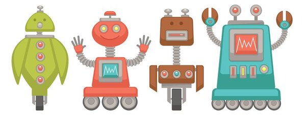 Obraz rodinka robotů