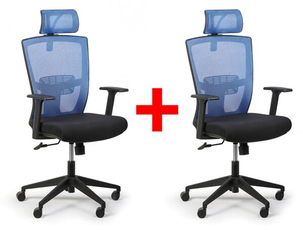Kancelářská židle FANTOM 1+1 ZDARMA, modrá