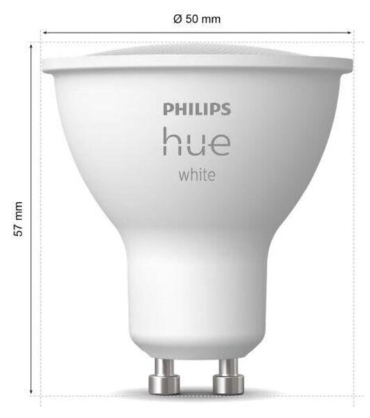 Philips Hue sada 2x LED žárovka White GU10 4,2W 400lm 2700K CRI80 IP20