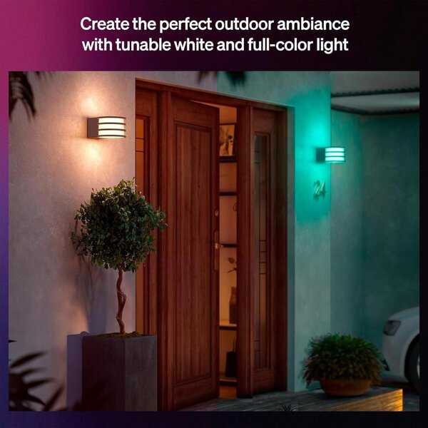 Philips Hue Lucca venkovní nástěnné LED svítidlo A60 WCA antracit 1000-20000K RGB