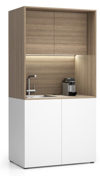 Kuchyňka NIKA se dřezem a baterií 1000 x 600 x 2000 mm, dub přírodní, levé