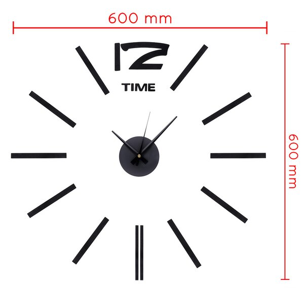 MPM Černé designové nalepovací hodiny MPM E01.3510