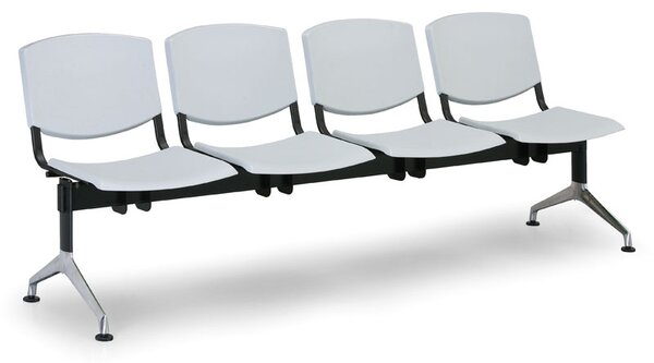 Plastová lavice Design, 4-sedák, modrá