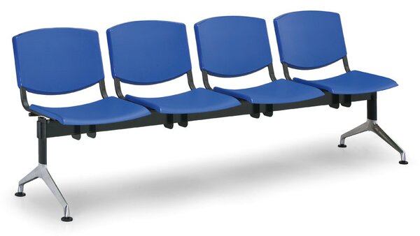 Plastová lavice Design, 4-sedák, modrá