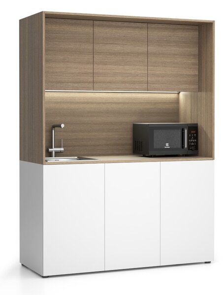Kuchyňka NIKA se dřezem a baterií 1481 x 600 x 2000 mm, dub přírodní, levé