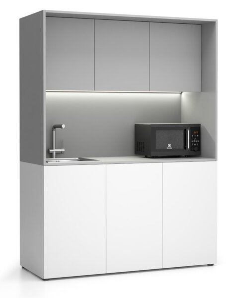 Kuchyňka NIKA se dřezem a baterií 1481 x 600 x 2000 mm, šedá, levé