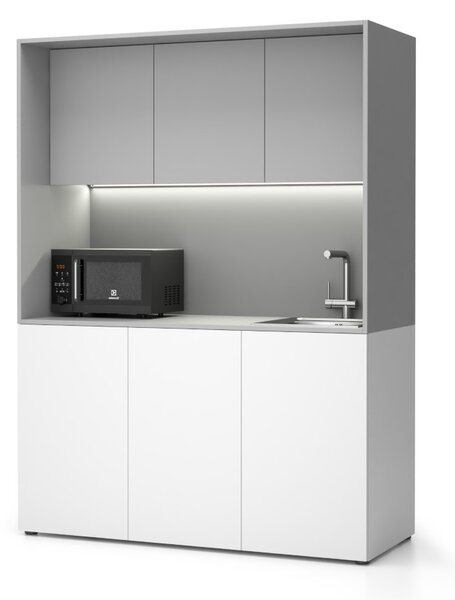 Kuchyňka NIKA se dřezem a baterií 1481 x 600 x 2000 mm, šedá, pravé