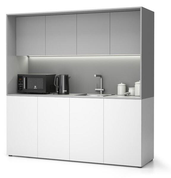 Kuchyňka NIKA se dřezem a baterií 1963 x 600 x 2000 mm, šedá, pravé