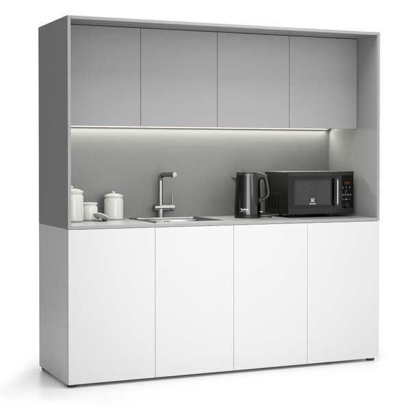 Kuchyňka NIKA se dřezem a baterií 1963 x 600 x 2000 mm, šedá, levé
