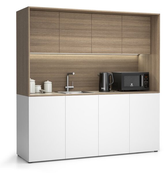 Kuchyňka NIKA se dřezem a baterií 1963 x 600 x 2000 mm, dub přírodní, levé