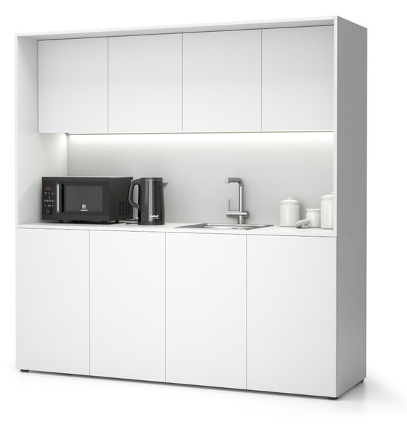 Kuchyňka NIKA se dřezem a baterií 1963 x 600 x 2000 mm, bílá, pravé