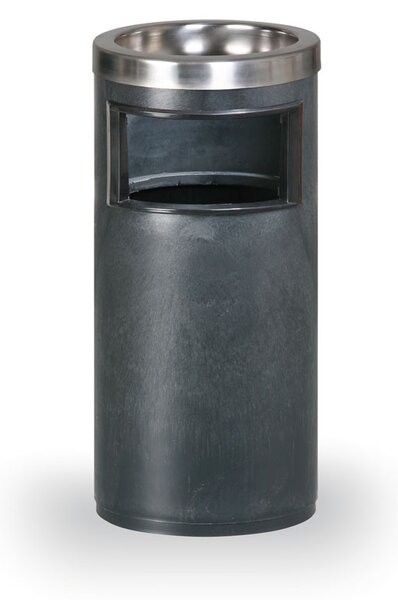 Venkovní odpadkový koš s popelníkem, 10 l, černý